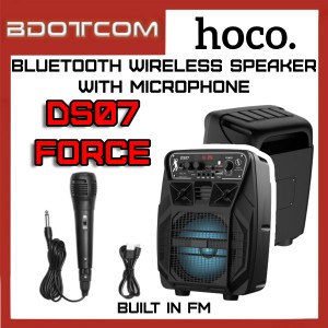 Hoco DS07 Force series Built In FM / Bluetooth Wireless Speaker with Wired Microphone